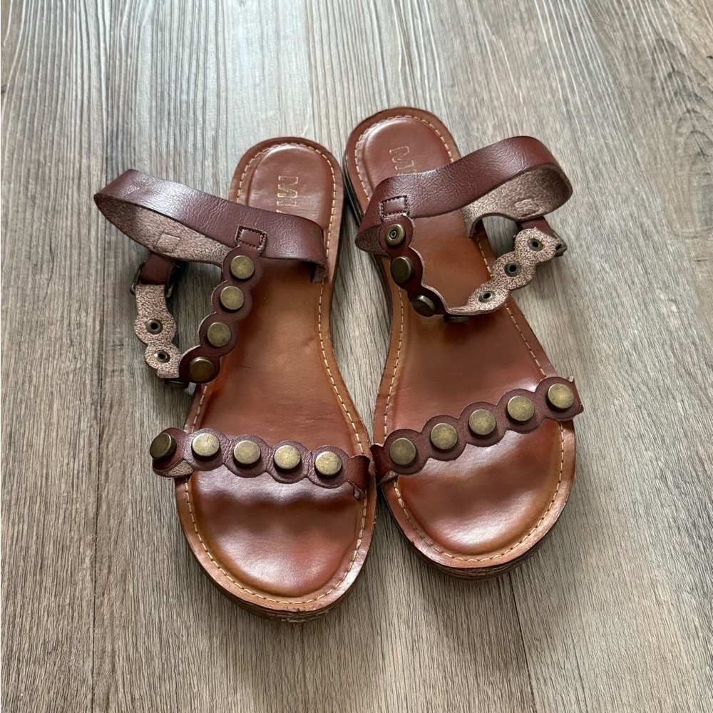 MIA Brown Leather Sandals